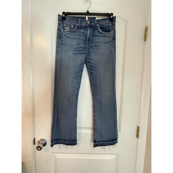 DL1961 Jeans Size 29 High Rise Boho Festival Hippie Ankle Cropped Raw Hem - Picture 1 of 8